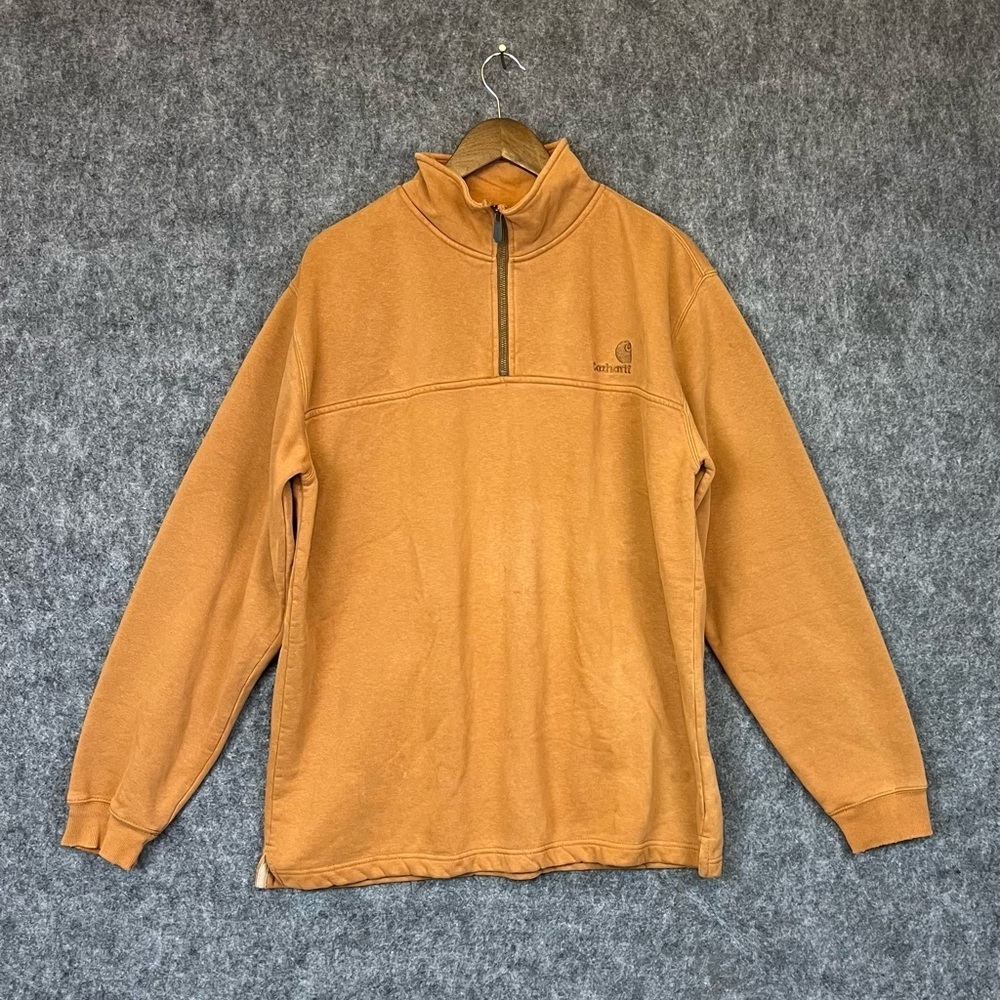 Carhartt Mens Heavyweight Quarter-zip Mock-neck Sweatshirt Loose fit Size L Tall